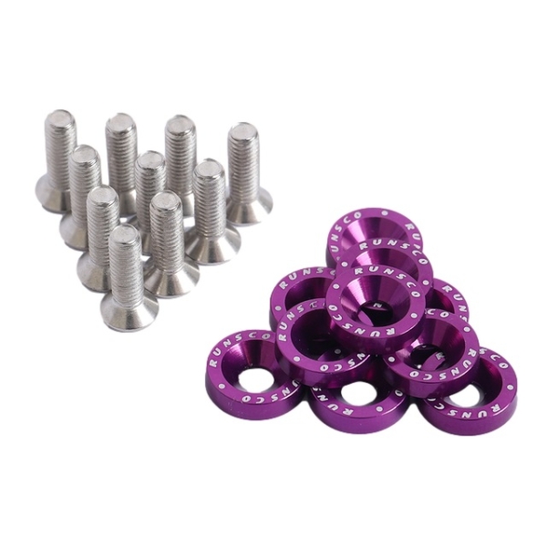 SET Aluminium Schrauben und Unterlegscheiben lila eloxiert